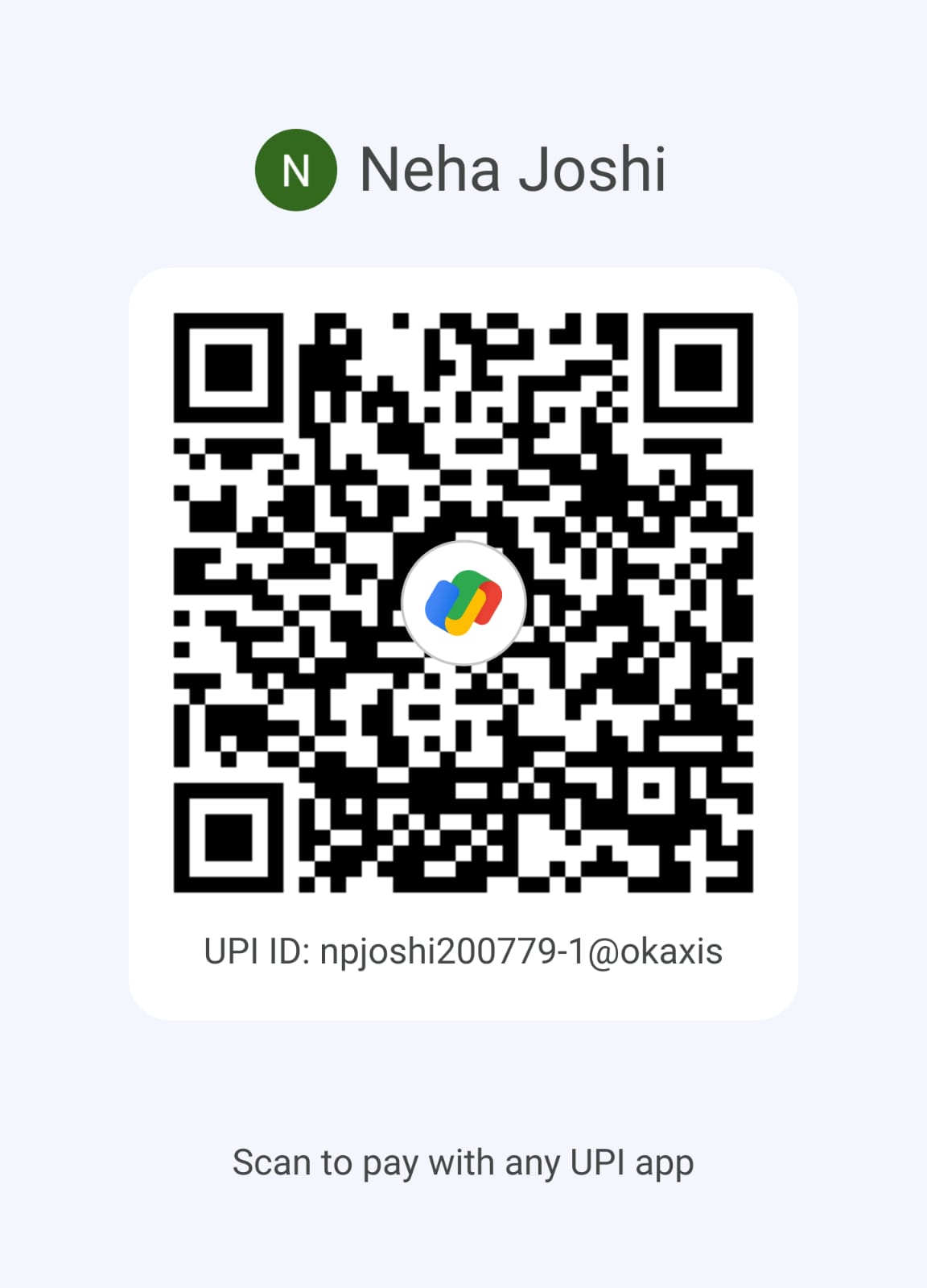 UPI payment QR code for WLGF registration